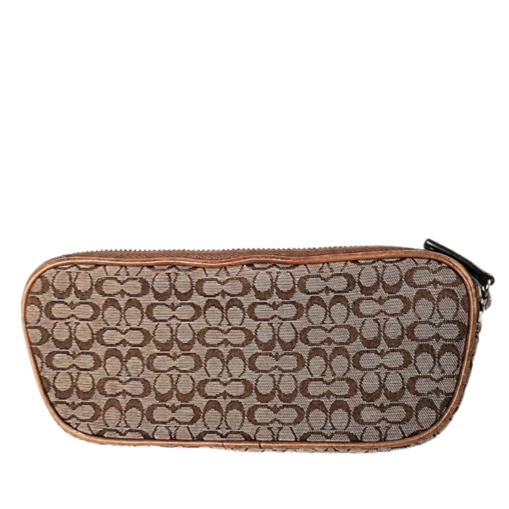 🕶️ Vintage Coach 90s Y2K Saddle Brown Signature Canvas Glasses Sunglasses Case - Picture 2 of 6